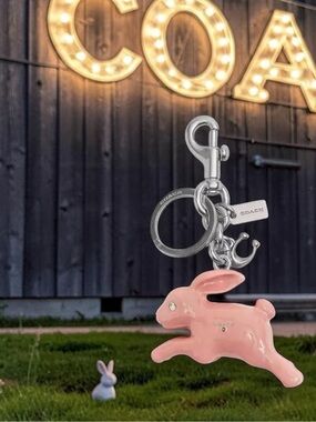 Coach bunny bag charm keychain key fob NWT